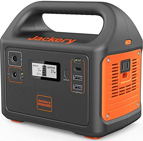 Jackery Portable Power Station Explorer 160 167Wh Lithium Battery Solar Generator (Solar Panel Optional) Backup Power Supply with 110V100W(Peak 150W) AC Outlet for Outdoors Camping Fishing Emergency