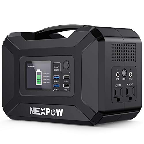 NEXPOW Portable Power Station 296Wh 80000mAh Solar Generator 110V300W (Peak 500W) 2 AC Outlet4 USB Ports2 DC PortsQC 30 PD Ports for iPhone 12 Backup Battery Power Supply for CPAP Outdoor Camp