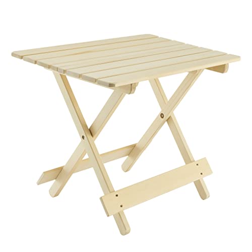 Outdoor Wooden Adirondack Folding Side Table Yellow Cedar Lounge End Table for Patio Garden Lawn