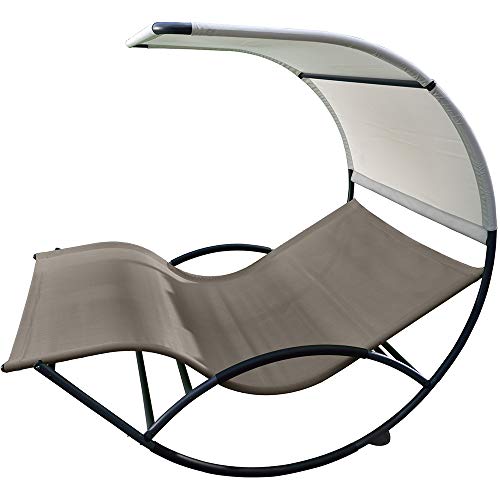 Vivere Aluminum Double Chaise Rocker Cocoa