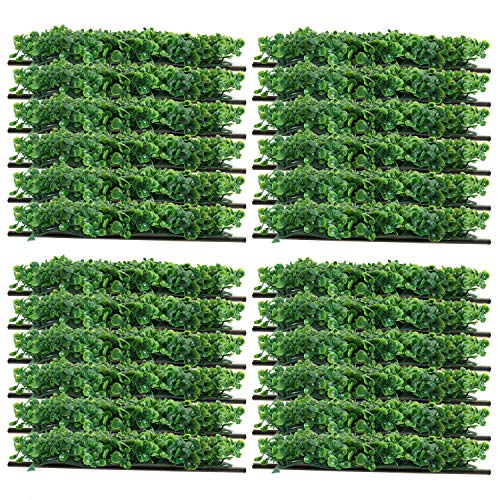 Yaegoo 24Pack 10x10 Artificial Boxwood Hedge Mat UV Privacy Fence Screen Greenery Panel Outdoor DecorGardenPawn