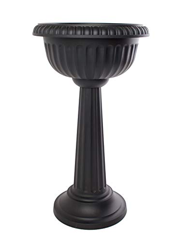 Bloem Grecian Urn Pedestal Planter 18 Black