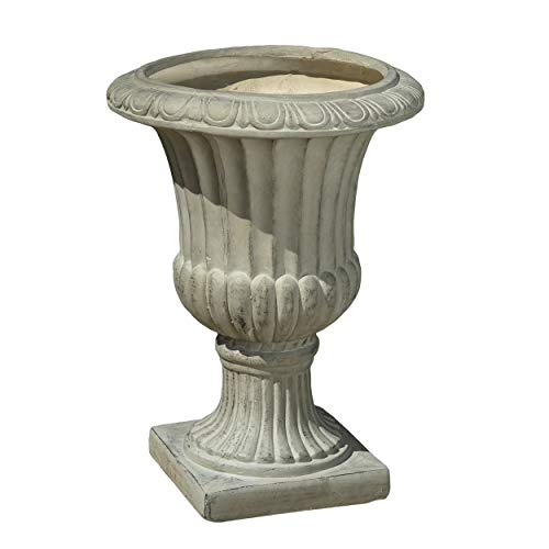 Great Deal Furniture OutdoorIndoor Antique Green Stone Finish PlanterUrn