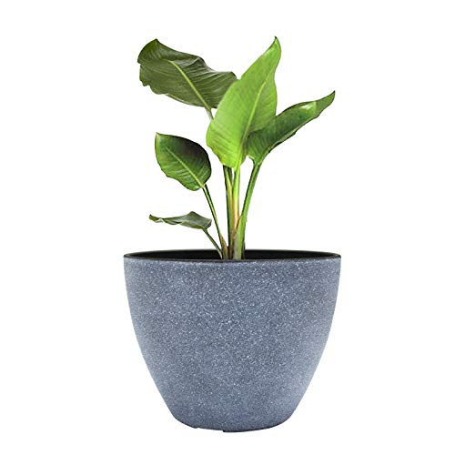 La Jolie Muse Flower Pots Outdoor Planters Indoor Modern Garden Planters W Drain HoleWeathered Grey(86 inches Pack 1)