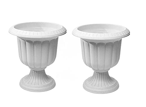 Novelty Classic Urn Garden PotPlanter Plastic ( Pack of 2) (Stone 19)