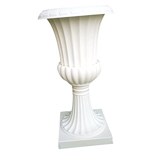 jojofuny White Classic Urn Planter Roman Column Flower Pot Plant Container Decorative Pots Flower Planters for Indoor Outdoor Garden