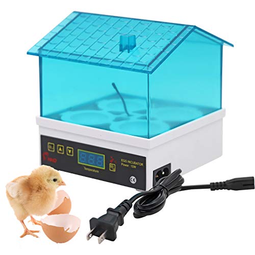 LIUCOGXI Eggs Incubator Small House with Automatic Humidity Control Digital Professional Poultry Hatcher Machine for Hatching Chicken Birds Duck Quail Turkey Goose Egg (4 Eggs)110V