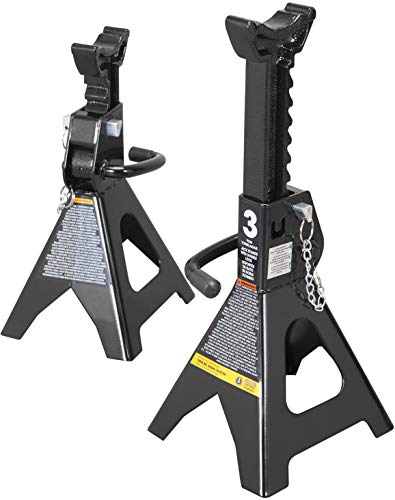 Torin 3 Ton (6000 LBs) Capacity Double Locking Steel Jack Stands 2 Pack Black AT43002AB