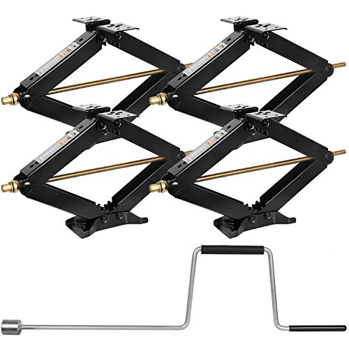 WEIZE RV Trailer Camper Stabilizer Leveling Scissor Jacks with Handle247500lbs  Set of 4