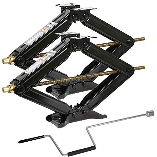 Weize Camper RV Trailer Stabilizer Leveling Scissor Jacks With Handle 24 5000lbs  Set Of 2