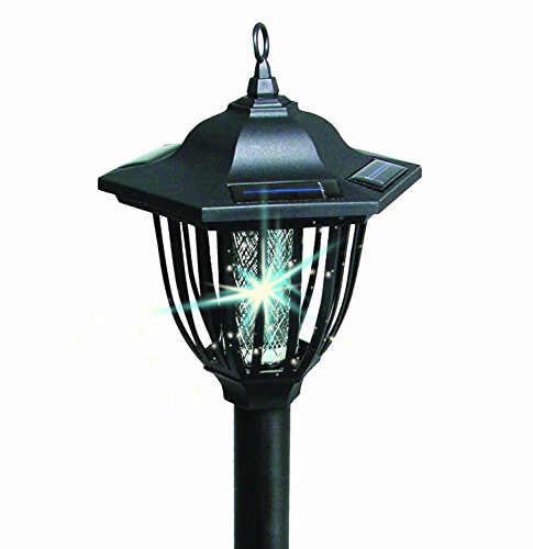 Generic Solar Insect Bug Zapper Lantern Light - Dual Purpose Yard Accent Black