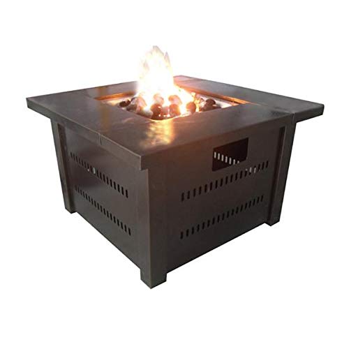 Fireplace Classic Parts Patio Heater Hammered Bronze Square Fire Pit with Lid FCPGS-F-PC