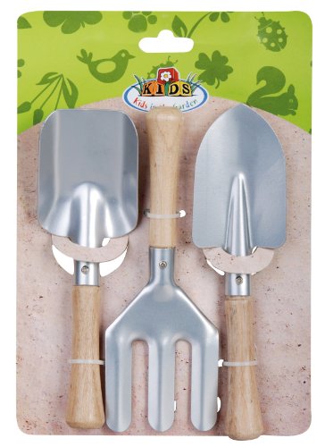 Esschert Design USA KG107 Childrens Small Garden Tool Set Silver