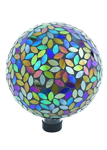 Russco Iii Gd137159 Glass Gazing Ball 10&quot Mosaic Peacock