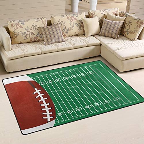 ALAZA American Football Field Green Grass Area Rug Rugs Non-Slip Floor Mat Doormats Living Room Bedroom 31 x 20 inches