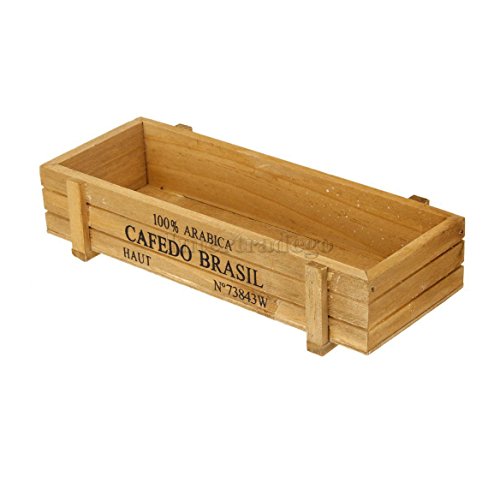 Wood Garden Flower Herb Planter Succulent Pot Rectangle Trough Box Plant Bed