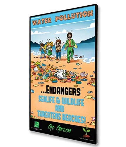 Teen Environmental PosterWater Pollution in 11x17 Matte Black Format Frame Teen Poster Version