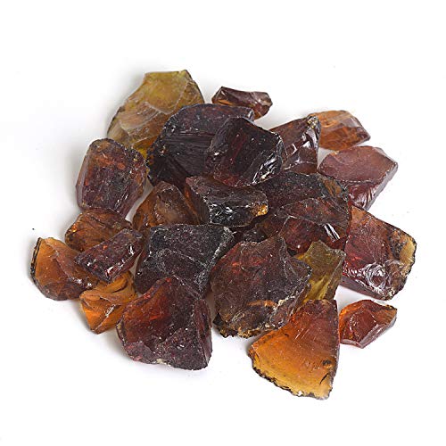 High Luster Reflective Fire Glass GravelFire GemsFire DropsFire Glass Pebbles Stones Beads Chips for Fire Pit Fish Tank Aquarium Garden1-2cm540g119lb Amber