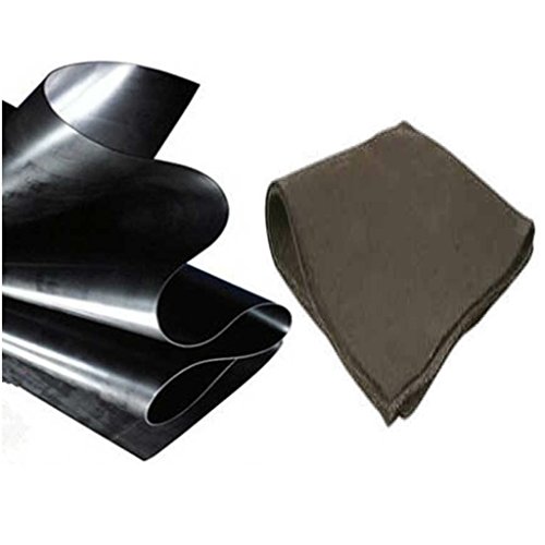 Anjon 26 ft x 15 ft 20 mil HDPE Pond Liner and Underlayment Combo for Koi Ponds and Commercial Lakes