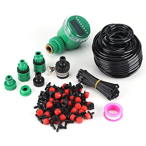 ASHATA Micro Drip Irrigation System25m DIY Plant Self Watering Garden Hose Timer Kits Automatic Watering for Flowers Plants Bonsai and Potted Fruit