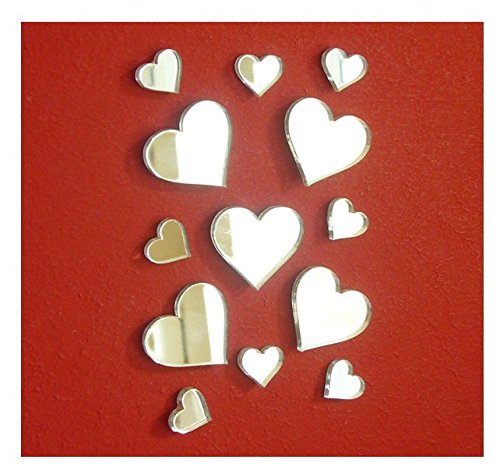 Heart Small Mirror Sticker DIY Craft& Scrapbooking Accessory Mirror StickerAcrylic Hearts Mirror Decal&Murals 50PCSlot 