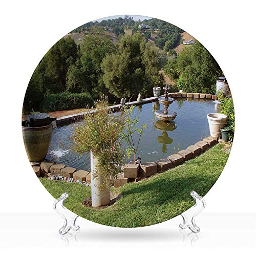 Koi pond Pool and fountainsWhite Plates 110273 Kitchen DColorfulr 7Inch