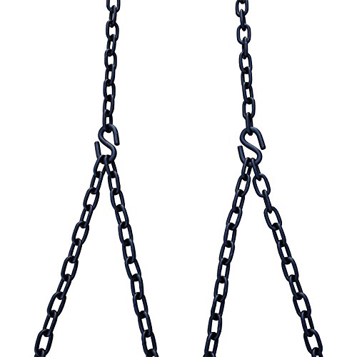 Barn-Shed-Play Heavy Duty 700 Lb Porch Swing Black Hanging Chain Kit 8 Foot Ceiling