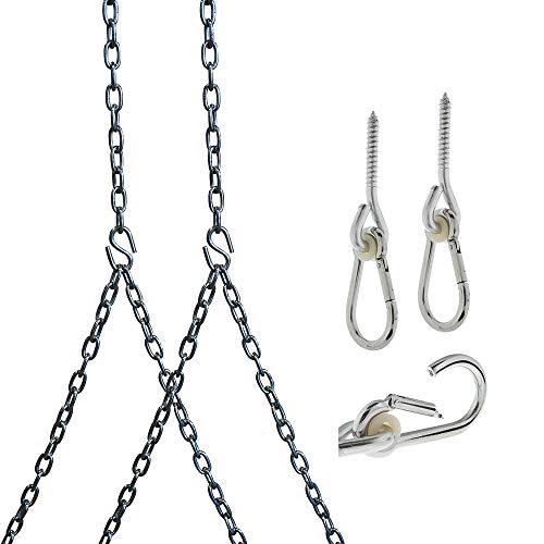 Barn-Shed-Play Heavy Duty 700 Lb Stainless Steel Porch Swing Hanging Chain Kit 8 Foot Ceiling