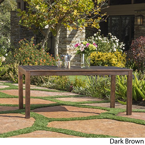 Marin Dark Brown Acacia Wood Outdoor Dining Table