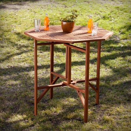 Southern Enterprises Caroline Tall Outdoor Dining Table Oiled Hardwood