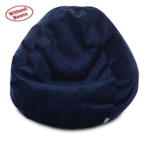 Ink Craft - Classic Bean Bag Chair Cover- Villa Giant Classic Bean Bags for Small Adults and Kids Navy Blue