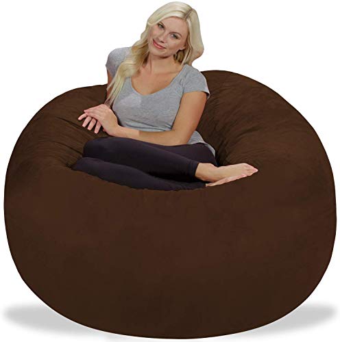 Large 4 Fuf Comfort Suede Bean Bag Chair Cover Only-Brown by Ink Craft