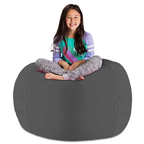 Posh Stuffable Kids Stuffed Animal Storage Bean Bag Chair Cover - Childrens Toy Organizer X-Large 48 - Heather Gray