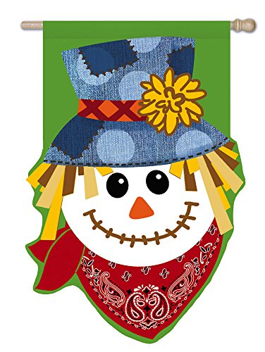 Evergreen Burlap Happy Scarecrow House Flag 28 X 44 Inches