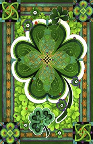 Shamrocks St Patricks Day House Flag Clovers Irish Green 28 x 40