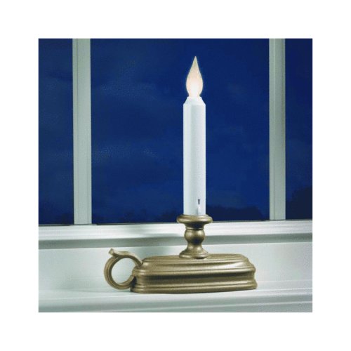 Battery Operated Led Window Candle With Sensor pewter Fpc1525p