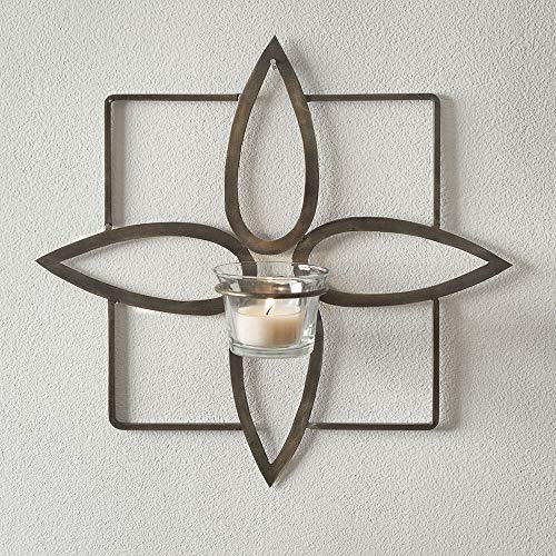 Decorative Metal Olivia Tealight Wall Sconce Candle Holder - Home Accent Decor- Modern Rustic Vintage Farmhouse Style