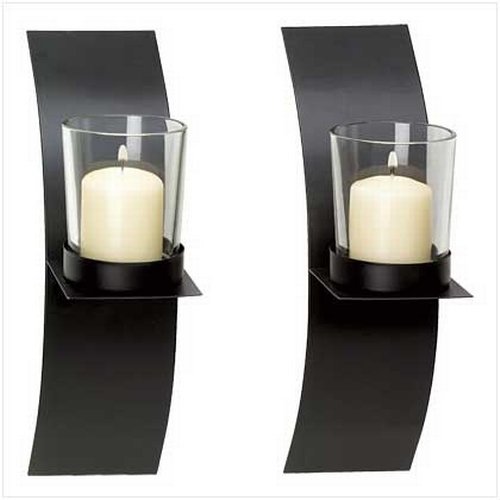 Gifts Decor Modern Art Candle Holder Wall Sconce Plaque Set of 2