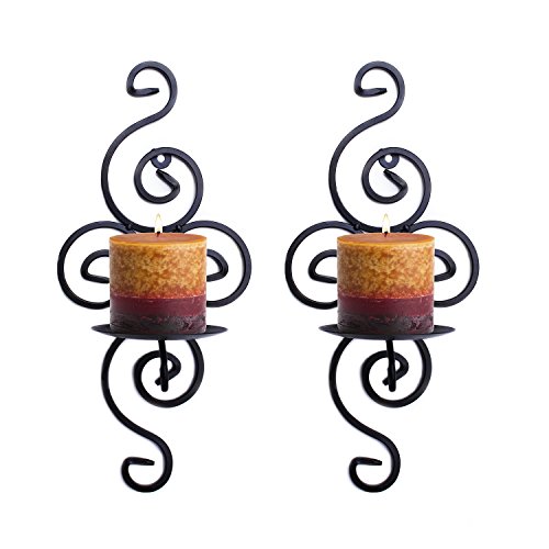 Super Z Outlet Pair of Elegant Swirling Iron Hanging Wall Candleholders Votives Sconce for Home Wall Decorations Weddings Events