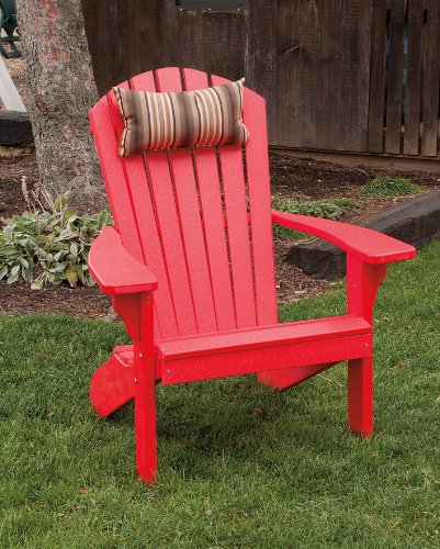 POLY Folding Reclining Adirondack Chair - Amish Made USA - Bright Red