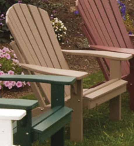 POLY Folding Reclining Adirondack Chair - Amish Made USA - Weather Wood