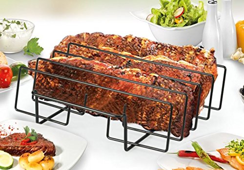 Artestia 15-inch Extra Wide BBQ Grill Non-Stick Rib Rack fits spare rib  back rib from costco  whole foods perfectly