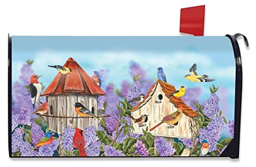 Birds and Lilacs Spring Mailbox Cover Finches Cardinals Standard Briarwood Lane