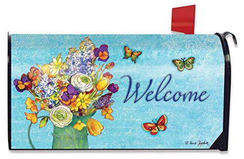 Bouquet of Cheer Spring Mailbox Cover Welcome Floral Butterflies Standard