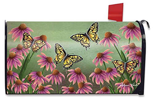 Echinacea Butterfly Spring Mailbox Cover Monarch Butterflies Floral Standard