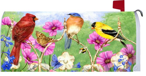 Songbird Friends 1576mm Spring Magnetic Mailbox Cover Wrap