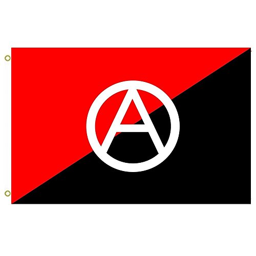 Large Flag Anarchist flag with A symbol 2 Flag A red and black flag used as anarchy symbol with letter A with a circle in the centre Flag outdoor Flag Flying flag 3x5ft banner