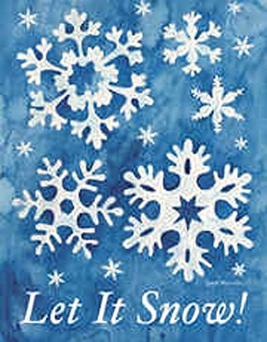 Let It Snow Winter House Flag Decorative Snowflakes Large Yard Banner 28 x 40