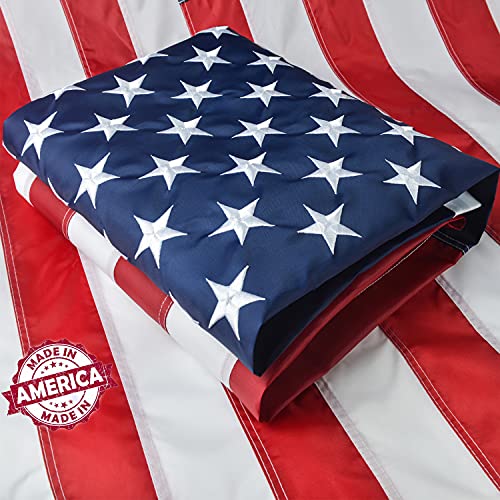 3x5 American Flag Outdoor Heavy Duty 100 Made in USA US Flag 3x5 ft USA Flag with Embroidered Stars and Sewn Stripes Brass Grommets