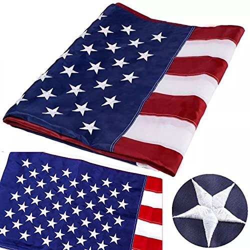 American Flag 25x4 FT USA Outdoor Brass Grommets Foot Heavy duty US Flags Nylon Material with Embroidered Stars